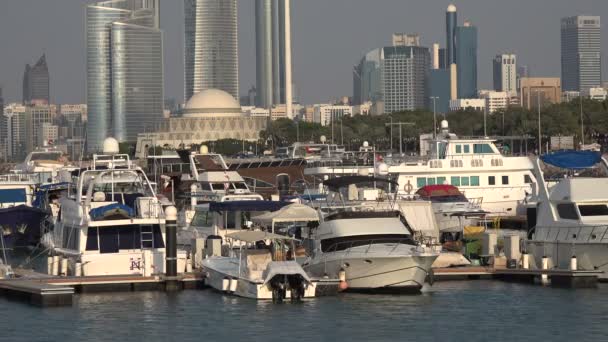 Vista general de un puerto deportivo en Abu Dhabi — Vídeos de Stock