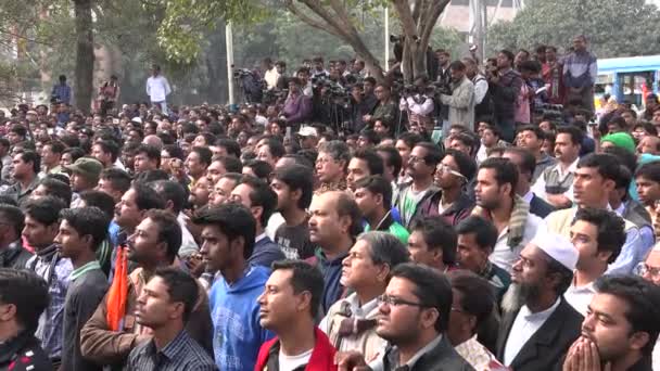 Натовпи зібралися в політичних протест — стокове відео