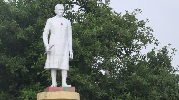 Estátua de Jawaharlal Nehru — Vídeo de Stock