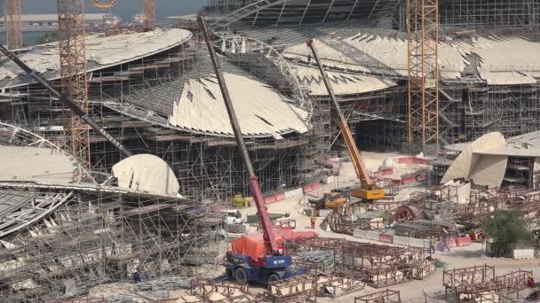 National Museum under construction in Doha — Stock Video