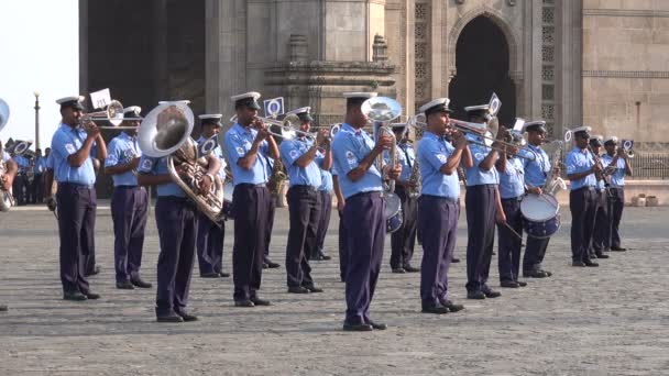 Marching navy band — Stock Video