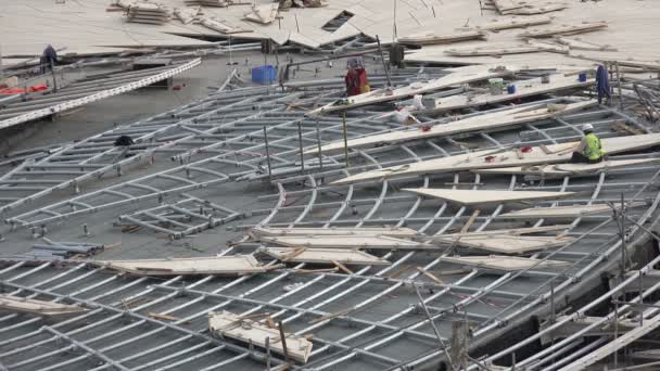 Construcción del Museo Nacional de Doha, Qatar — Vídeos de Stock