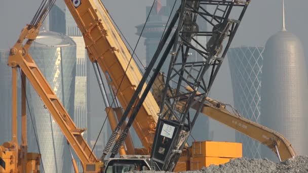 Cranes at a construction site — Stock Video