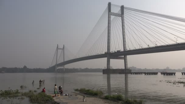 Überblick über das moderne vidyasagar setu — Stockvideo