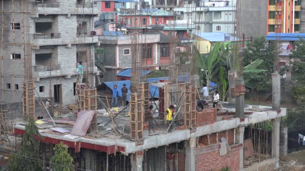 Bau eines Hotels in Pokhara — Stockvideo