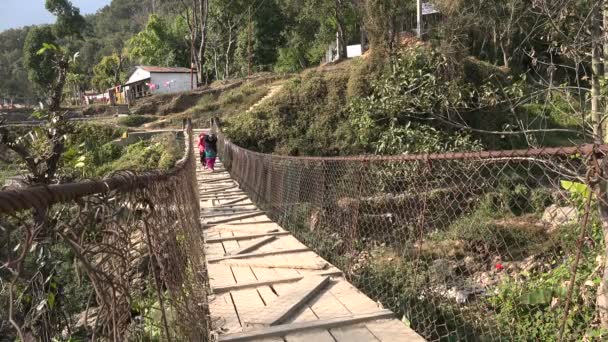 Las mujeres llevan cestas con botellas de plástico — Vídeo de stock