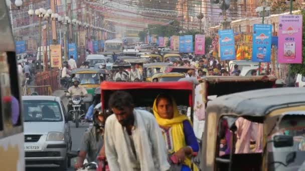 Street scene in Jaipur — Stock Video
