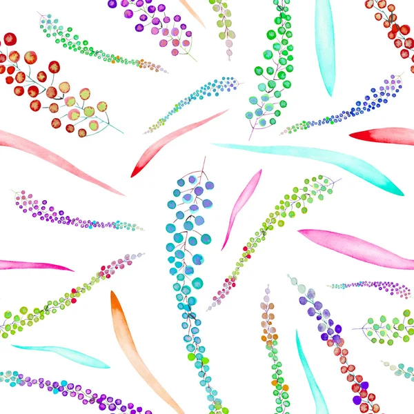 Бесшовный цветочный узор с акварелью абстрактных разноцветных цветов мимозы — стоковое фото