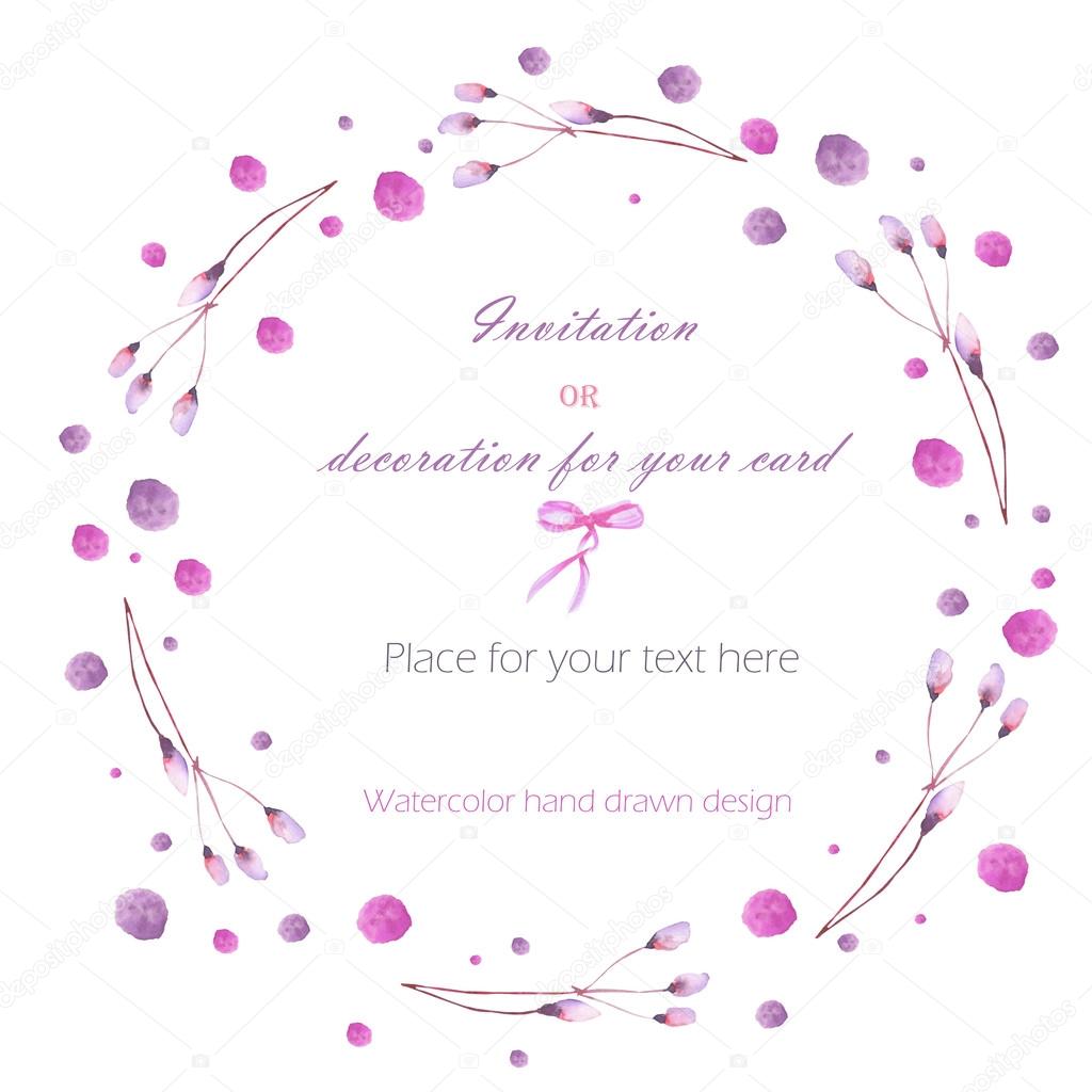 Bingkai batas, karangan bunga dari cabang-cabang muda dan ...