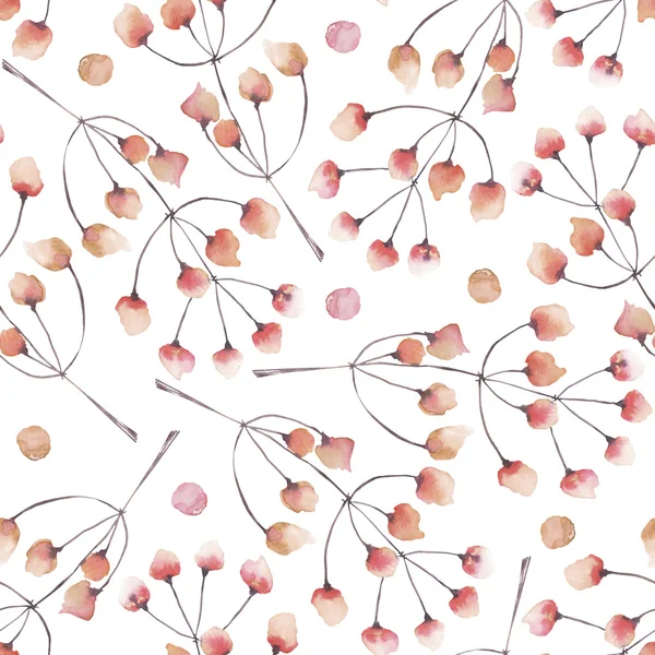 Seamless floral pattern with the abstract watercolor red branches — Stock Photo, Image