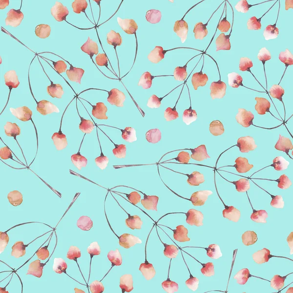 Seamless floral pattern with the abstract watercolor red branches — 스톡 사진