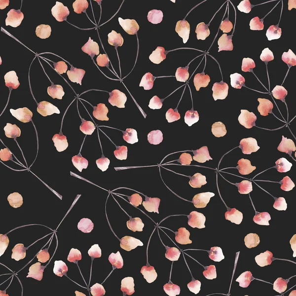 Seamless floral pattern with the abstract watercolor red branches — Zdjęcie stockowe