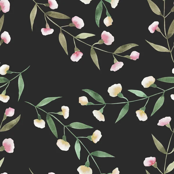 Nahtlose florale Muster mit dem Aquarell einfache rosa abstrakte Blumen — Stockfoto