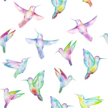 Renkli colibri seamless modeli
