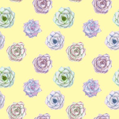 Suluboya ihale nane ve mor sulu boya ile dikişsiz desen