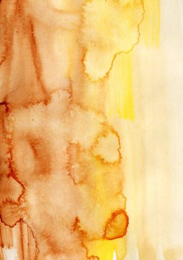 Watercolor yellow and brown texture background