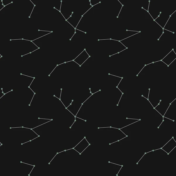 Nahtloses Muster Von Sternbildern Auf Dunklem Hintergrund — Stockfoto