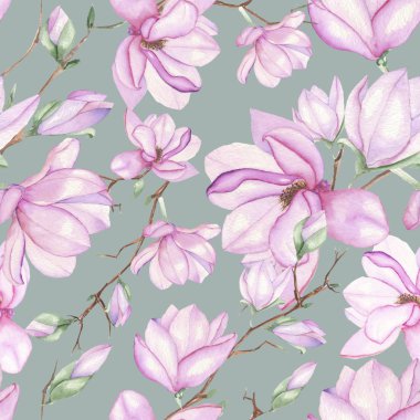 Pattern with magnolias clipart