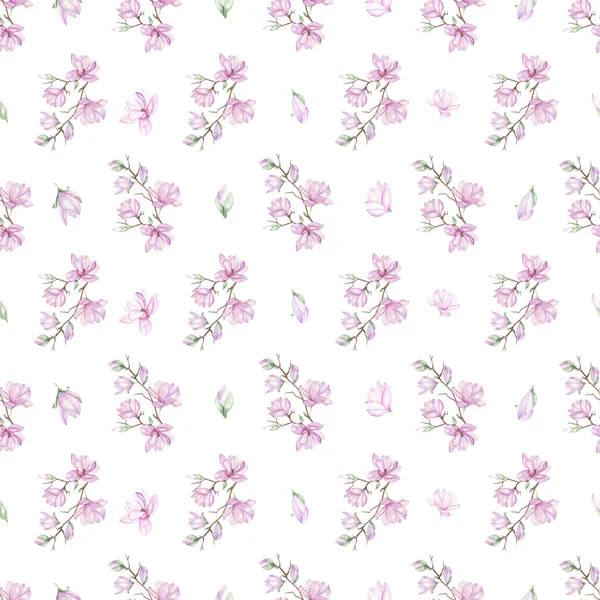 Pattern with small magnolias — Stock Photo, Image