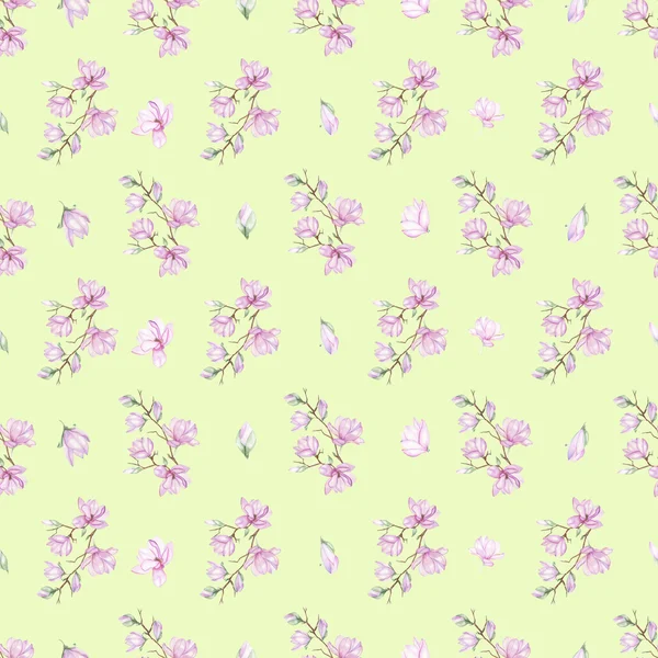 Pattern with small magnolias — Stock Photo, Image