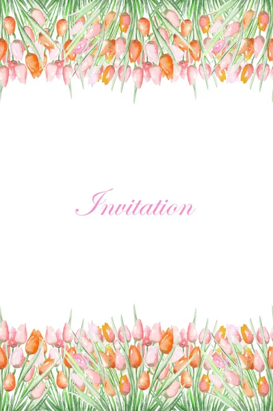 Invitation with tulips — Stock Photo, Image