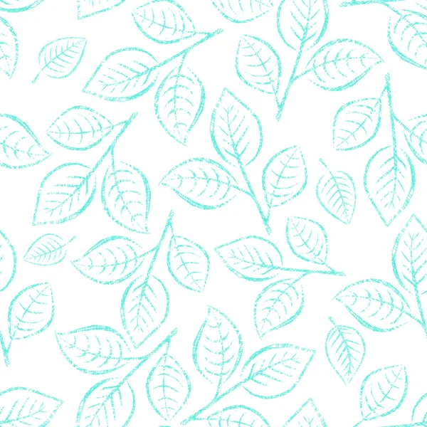Безшовний квітковий візерунок з яскраво-синім листям на гілках — стокове фото
