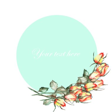 A decorative place (banner) with an ornament of the watercolor roses for a text