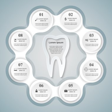 Tıbbi Infographics origami stil vektör çizim.