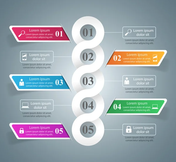 Infografía abstracta de la ilustración digital 3D. Icono de bombilla. Icono de luz . — Vector de stock