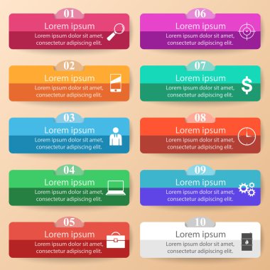 İş Infographics origami stil vektör çizim. Listesi