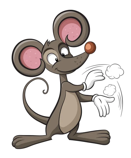 かわいいマウス。クリーニングの図。ラット拍手. — ストックベクタ