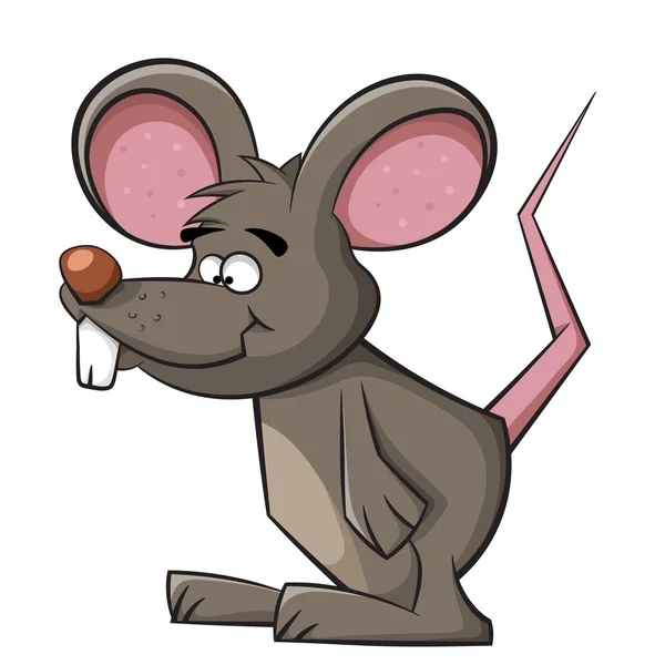 Милая мышка. Смешная крысиная иллюстрация . — стоковый вектор