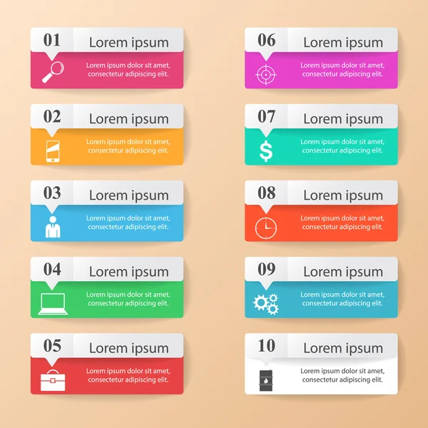 İş Infographics origami stil vektör çizim. Listesi
