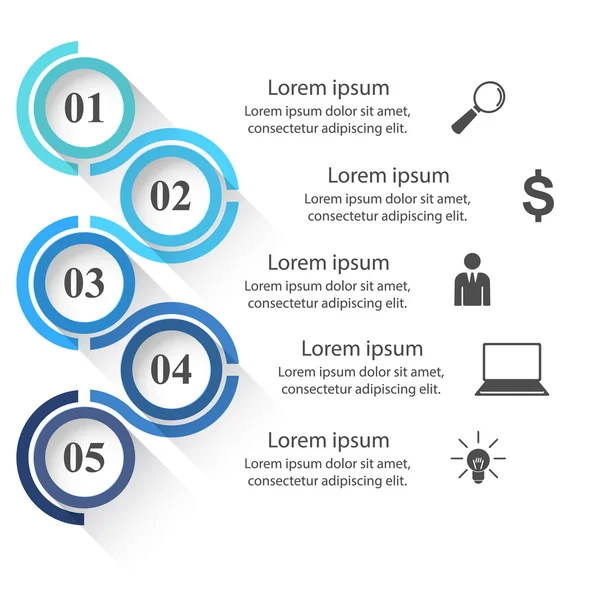 3D infographic design mall och ikoner marknadsföring. — Stock vektor