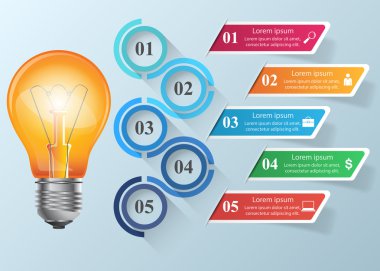 3B bilgi tasarım şablonu ve pazarlama simgeleri.