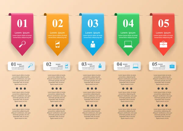 Plantilla de diseño de infografía 3D e iconos de marketing. — Vector de stock