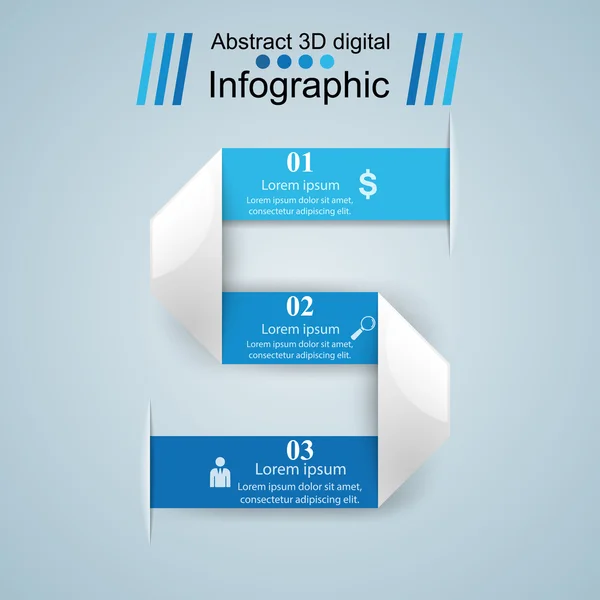 Streszczenie 3D cyfrowa ilustracja Infografika. — Wektor stockowy