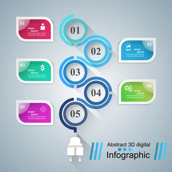 3D infografikai tervezési sablon és marketing ikonok. — Stock Vector