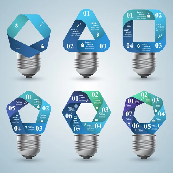 Business Infographics origami style Vector illustration. Bulb ic — Stock Vector