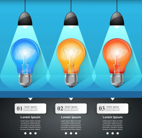 3D-Infographic. Lamp en potlood icoon. — Stockvector