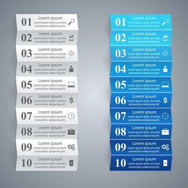Infographic tasarım. 10 bileşen listesi.