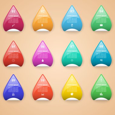 Infographic tasarım. 10 bileşen listesi.