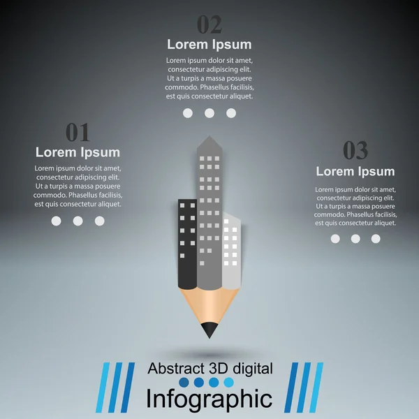 Business infografiky. Ikona tužky. — Stockový vektor
