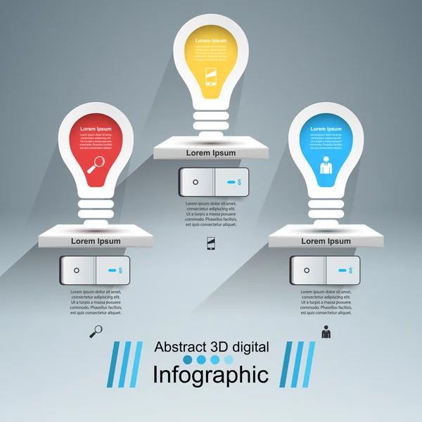 Design infográfico. Lâmpada, ícone de luz . —  Vetores de Stock