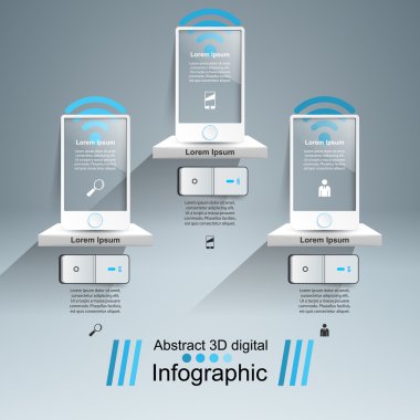 3D Infographic. Akıllı telefon simgesi.