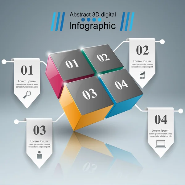 İş Infographics origami stil vektör çizim.