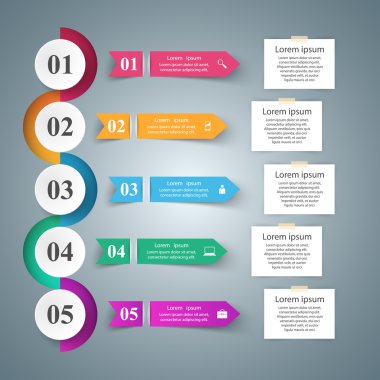 İş Infographics origami stil vektör çizim.