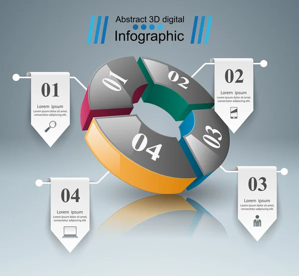 Streszczenie 3D cyfrowa ilustracja Infografika. — Wektor stockowy