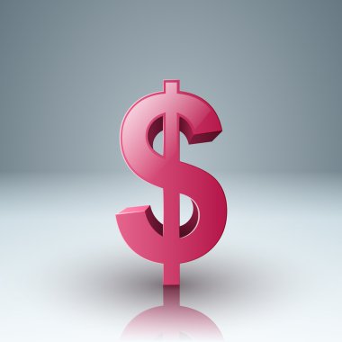 3D Infographic tasarım. Dolar simgesi.