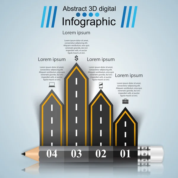 Silniční infographic návrhu šablony a marketingové ikony. — Stockový vektor
